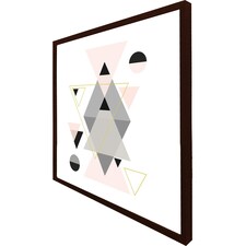 Pink & grey geometric triangles (Picture Frame) Brown | L