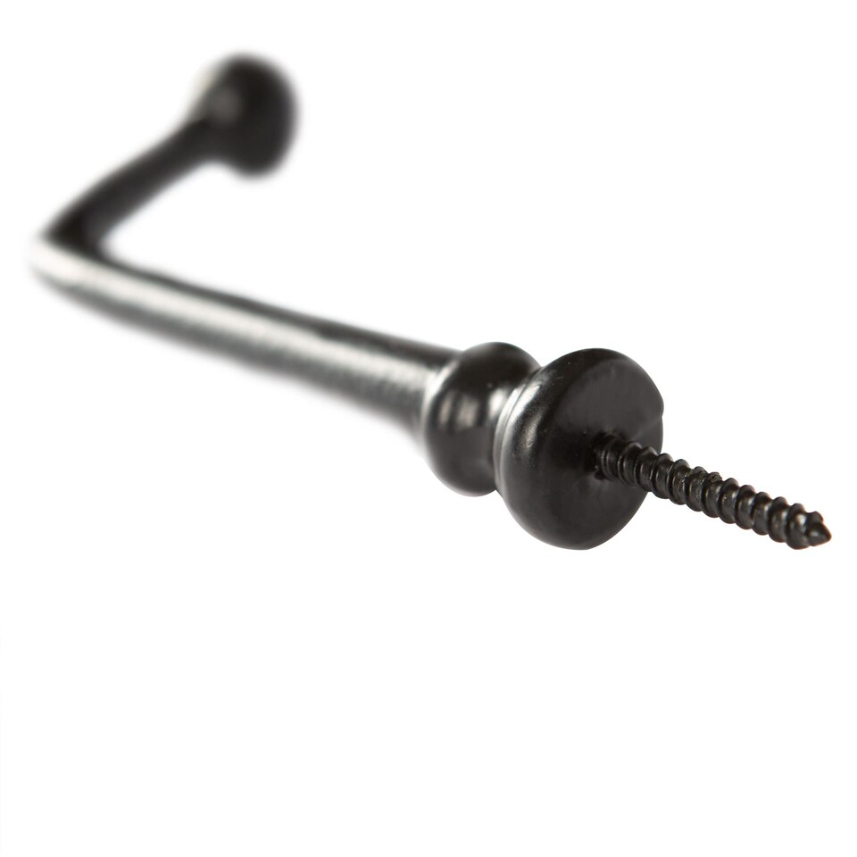 image 1 of Hammer & Tongs Flat Top Screw Hook - W20mm x H60mm - Black