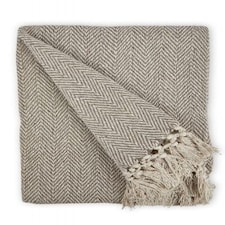 Hartley Collection Recycled Cotton Throw in Natural (70" x 100") | Brown | Natural