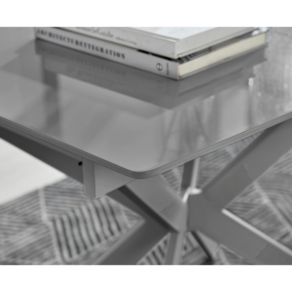 image 1 of Furniturebox Lira Grey 100cm Extending Dining Table