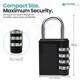 image 2 of 4-Digit Coded Padlock, Black Heavy-Duty Combination Padlock - 2pcs