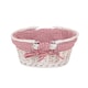 image 3 of Small White Swing Handle Wicker Shopper with Red and White Checked Lining | Red | Red Checked