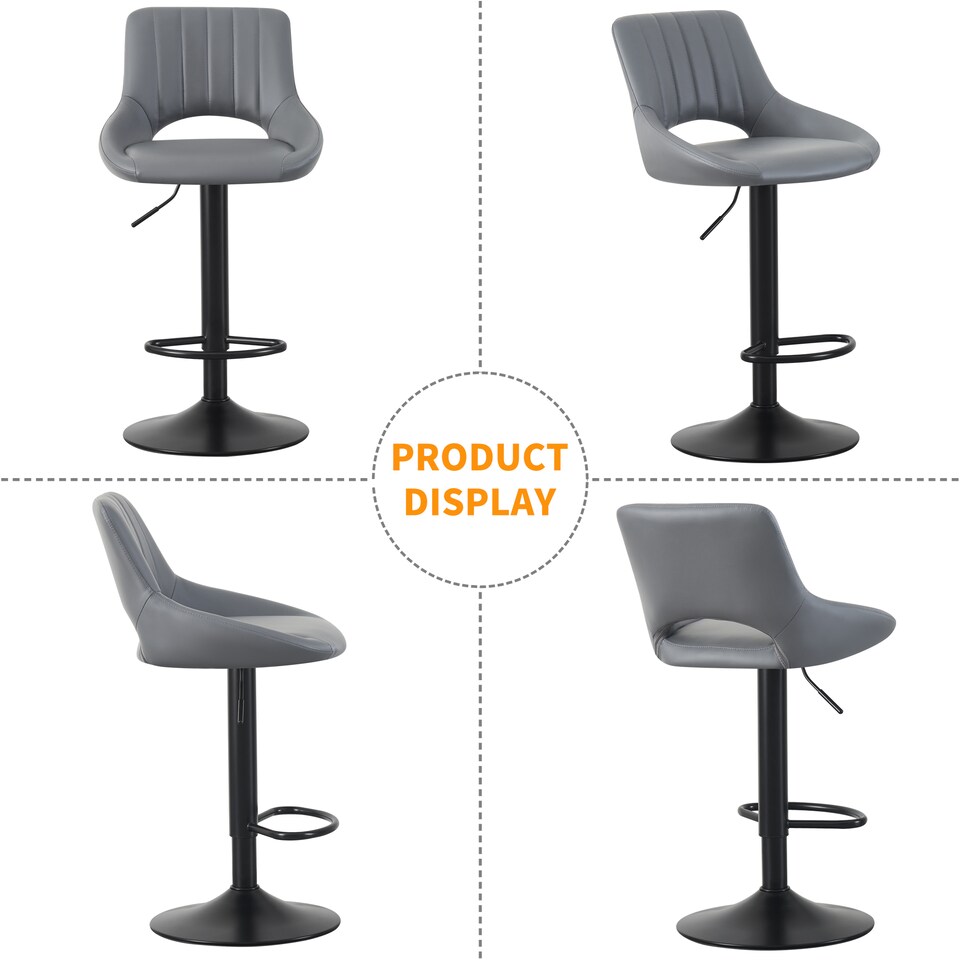 image 1 of MCC Direct Set of 2 Height Adjustable Bar Stool Kitchen Breakfast Chairs Stacey