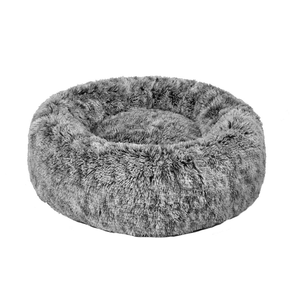 image 1 of Skylos Dog Bed Cat Beds Washable Large Puppy Soft Warm Calming Cushion Round Grey | Grey | XL