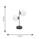 image 3 of ValueLights Jas Opal White Frosted Glass Globe Shades 2 Way Black Table Lamp and LED Bulbs | Black