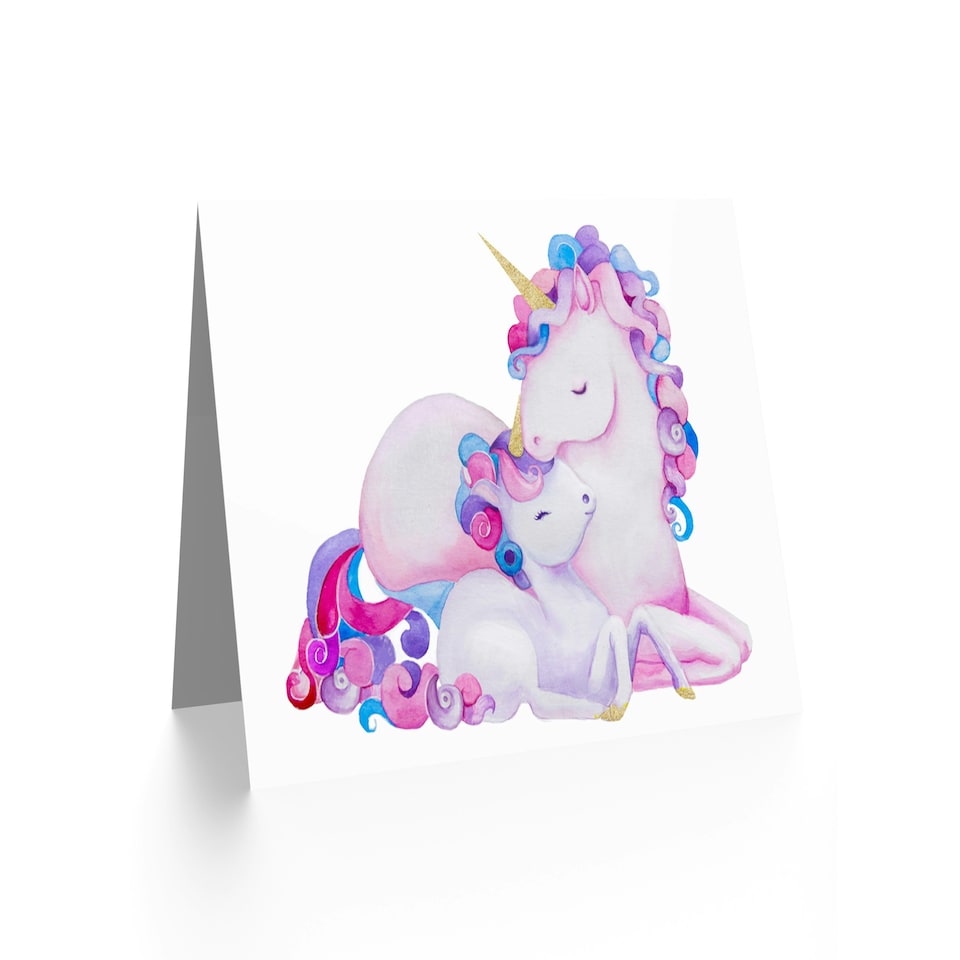 image 1 of Unicorn Mother and Daughter Kids Birthday Child Kids Card