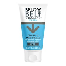 Below The Belt Grooming Fresh & Dry Ball Cool Ball, Intimate Deodorant For Men, Protects against Sweat, Odour and Chafing, Cool Mint Fragrance 2 x 75ml