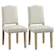 image 1 of Yaheetech Set of 2 Upholstered Kitchen Chairs Dining Room Chairs Cream