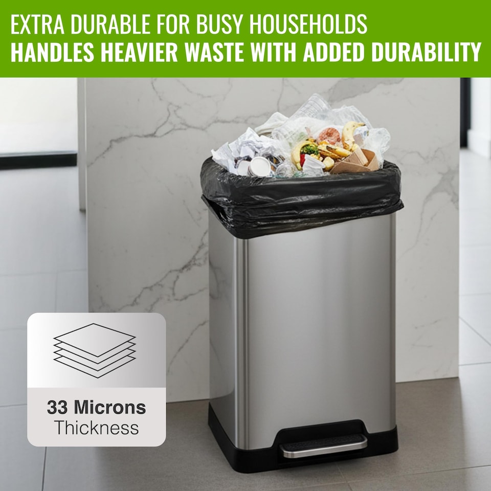 image 1 of Ecobag 50L Extra Strong Heavy Duty Refuse Sacks Leak Resistant Bin Bags