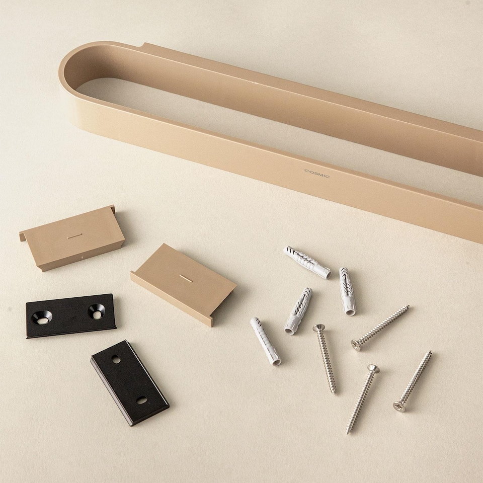 image 1 of COSMIC Towel ring 40cm, Wall Mounted Matt Black Compatible with ALIFE Collection