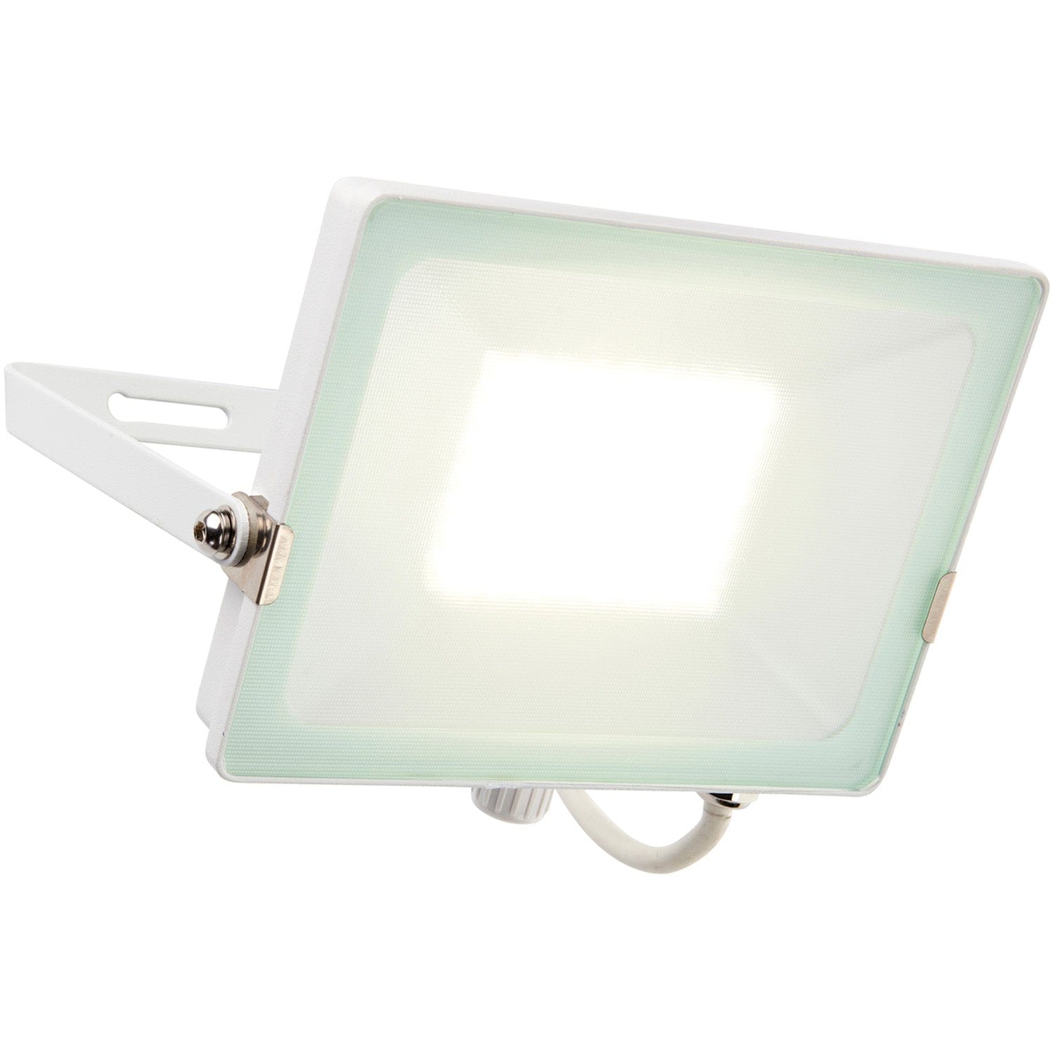 Loops Outdoor IP65 Waterproof Floodlight - 50W Cool White LED - Matt White Aluminium