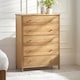 image 2 of Premium Ridgeway 5 Drawer Wide Chest - Brown