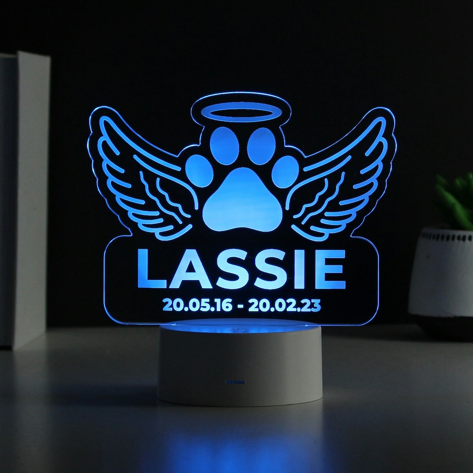 image 1 of Personalised Pet Memorial Colour Changing LED Light