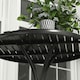 image 8 of Outsunny Round Garden Table Outdoor Side Table with Steel Frame Black