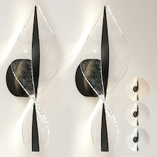 HOMCOM Led Wall Lamp 2 Pack, Modern Indoor Spiral Wall Light, Black