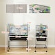 image 5 of PawHut Hamster Cage, 3 Tier Gerbil Cage on Wheels with Storage Shelf