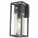 image 1 of Hale - Black Motion Sensor Outdoor Wall Light Black | Clear