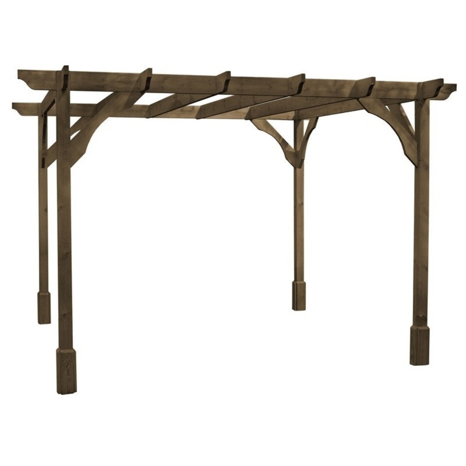 image 1 of Premium Pergola - Wood - L420 x W480 x H270 cm - Rustic Brown