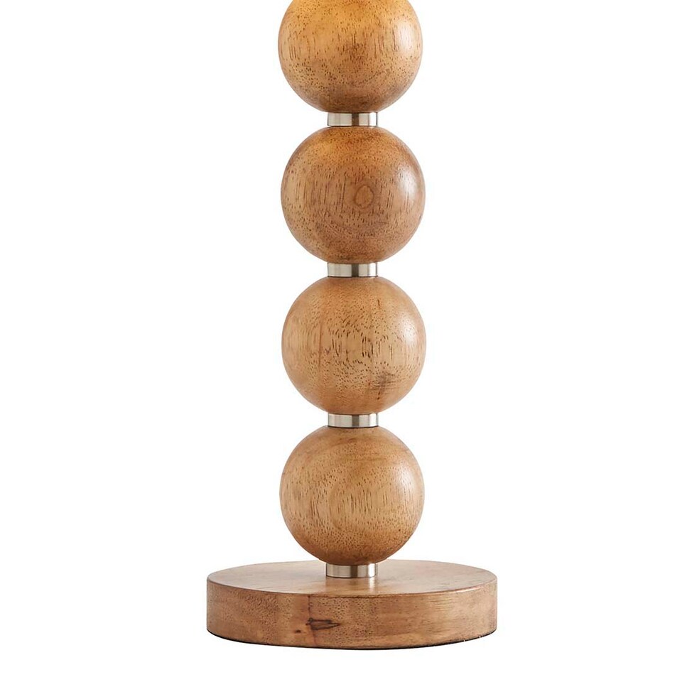 image 1 of Kayleigh Wooden Table Lamp with Cream Shade