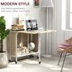 image 7 of HOMCOM Mobile Drop Leaf Dining Table on Wheels with Storage Shelf Natural