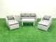 image 2 of Fimous Rattan Garden Furniture Set 7 Seater Outdoor Garden Sofa 2 Chairs Oblong Coffee Table Set with 2 Stools Side Table Light Grey Mixed