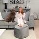 image 3 of rucomfy Velvet Pouffe - Indoor Bean Bag Footstool