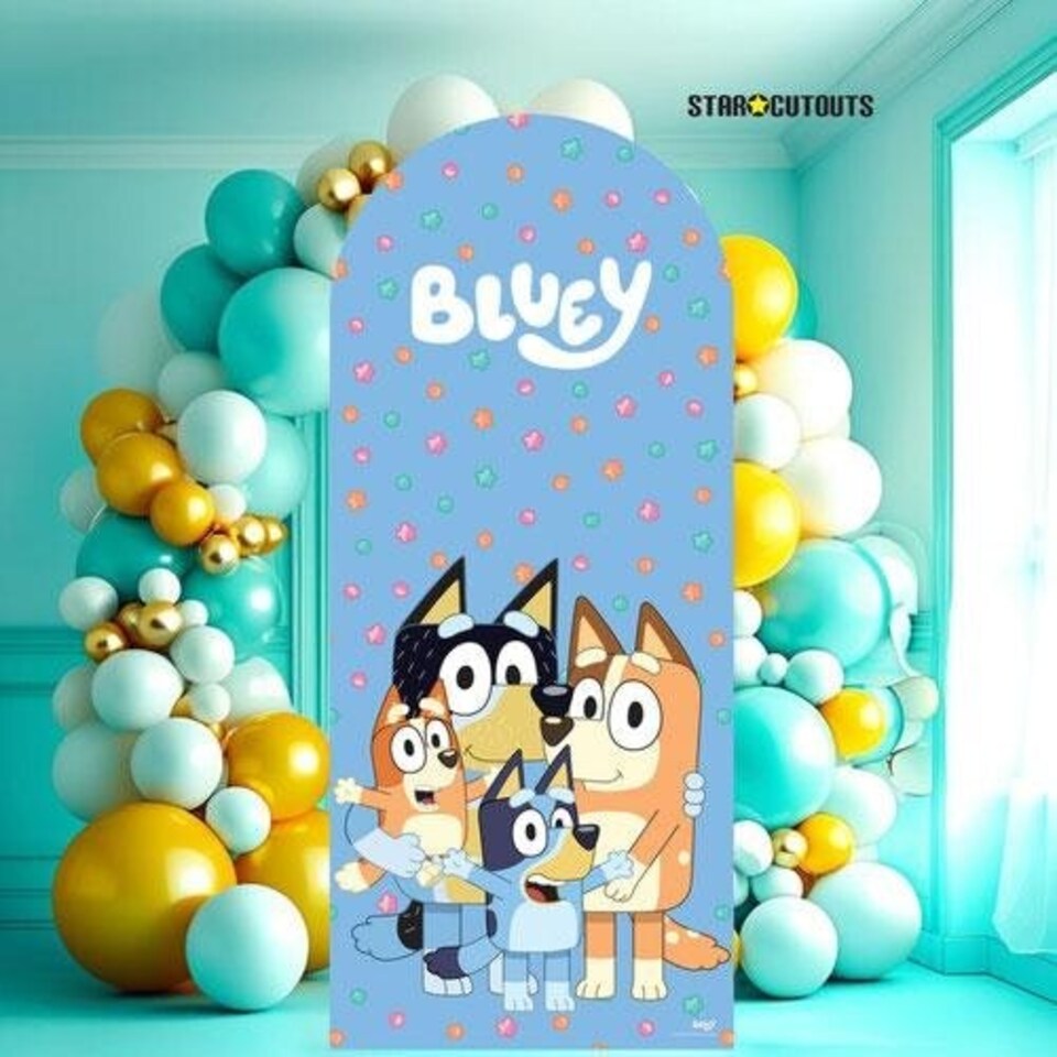 image 1 of Bluey Heeler Family Single Backdrop Cardboard Cutout 185cm