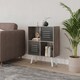 image 3 of Anthracite Oak 4-Cube Storage Unit with 2 Metal Doors and Legs | Black | Black & White | 1