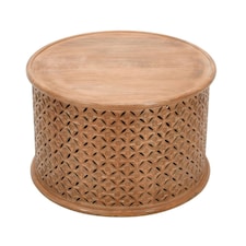 Viva Mango Wood Round Coffee Table Brown