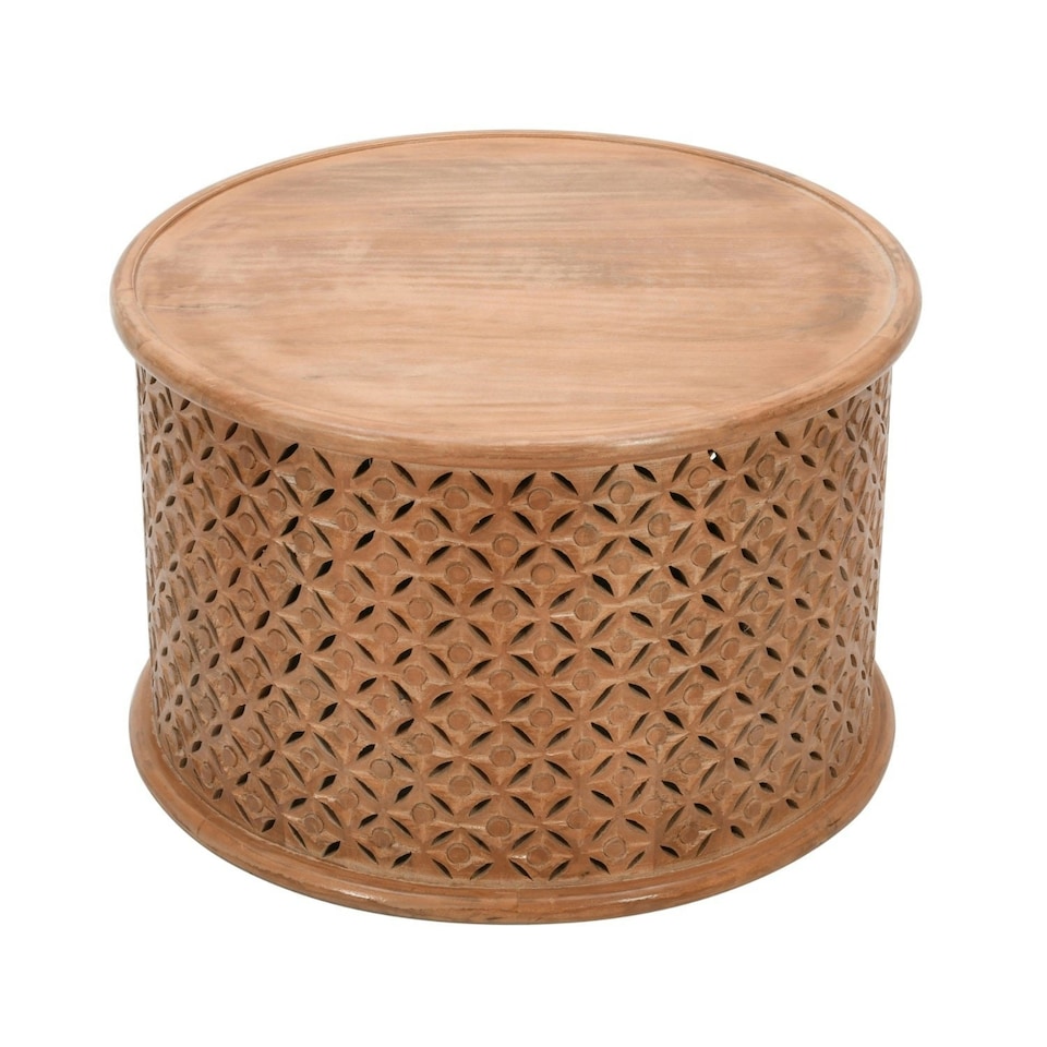 image 1 of Viva Mango Wood Round Coffee Table Brown
