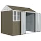 image 1 of Outsunny 8x6ft Metal Garden Shed Outdoor Storage Shed w/ Doors Window, Grey