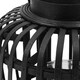 image 2 of JVL Luna Natural Bamboo Lantern With Handle, Black