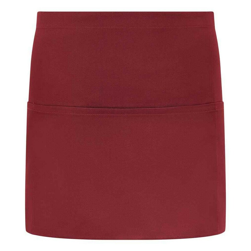 image 1 of Brand Lab Unisex Adult Front Pocket Short Apron - Burgundy - One Size