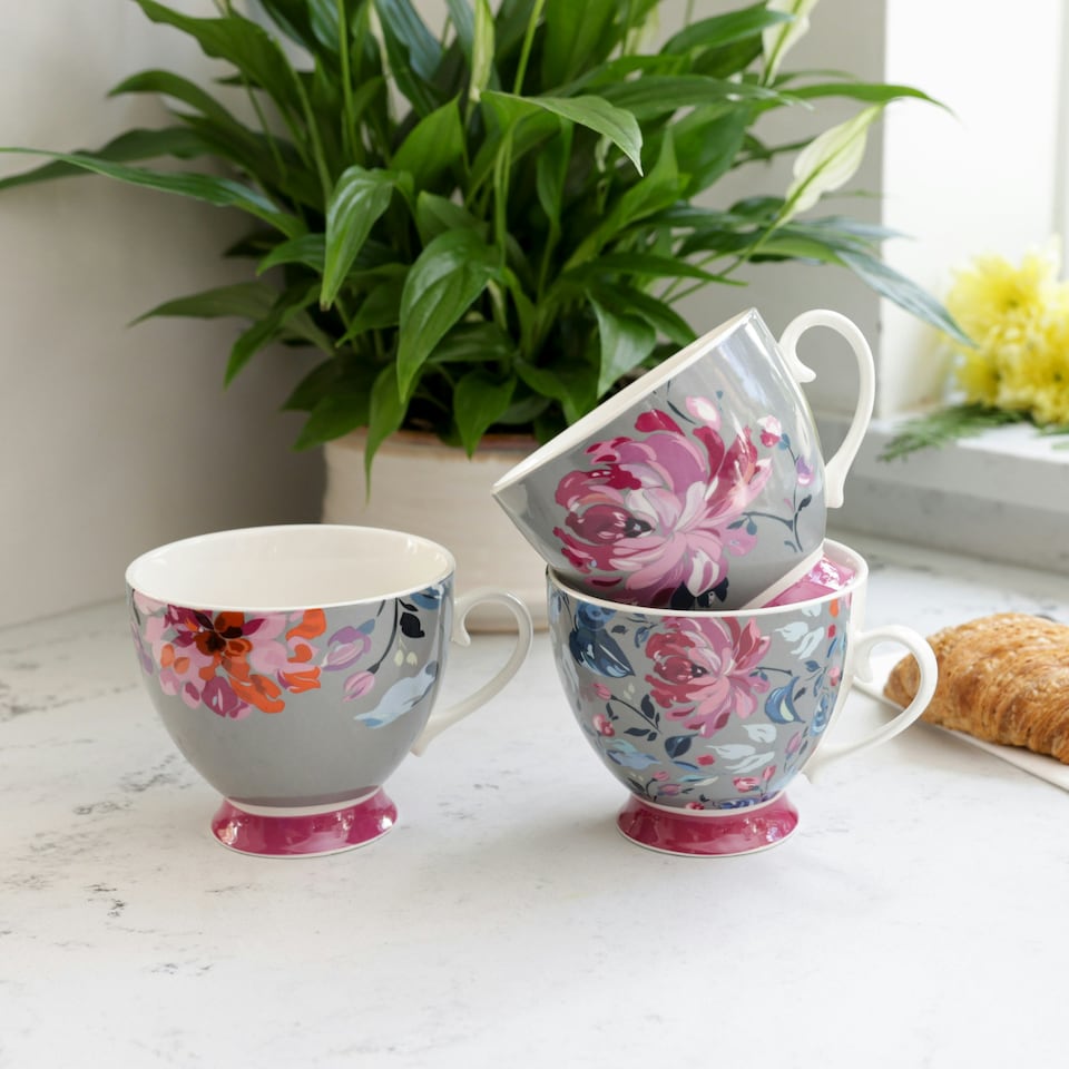 image 1 of KitchenCraft China Floral Border Mug | Multi | 1