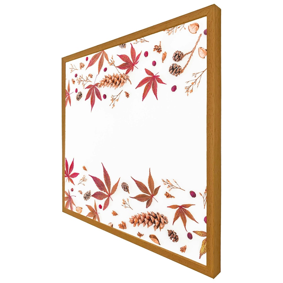 image 1 of Autumn leaves half border (Picture Frame) Grey | M