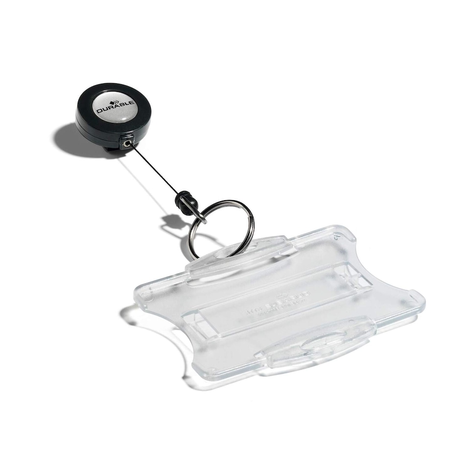 image 1 of Durable Secure Retractable Keyring Badge Reel for IDs & Keys | 10 Pack | Black