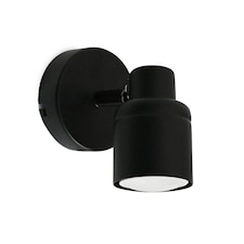 ValueLights Benton Matte Black IP44 Adjustable Wall Light and Bulb