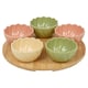 image 5 of Ceramic Bowl Set Flower Shape Pastel Serving Modern Dish Set | Multi | Multicoloured | 6 Pcs | 1