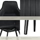 image 5 of Chair Marilyn - velvet look, quilted, continuous backrest, slim steel legs - Set of 2 Black | Black/Black
