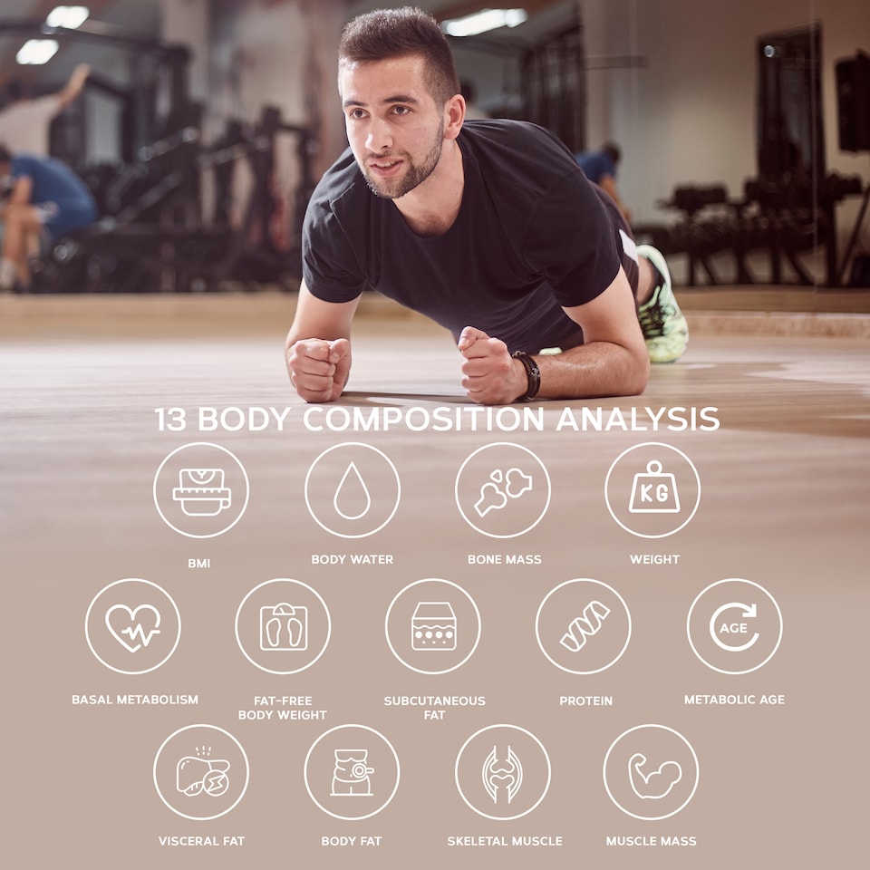 image 1 of Get Fit Smart Bathroom Scales - Digital Body Weighing Scale - Connect To IOS / Android, Lcd Display & Automatic On/Off | White | Arctic White | 28x28cm | 1