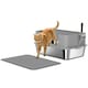 image 10 of PawHut Stainless Steel Litter Box with Scoop, High Sided Cat Litter Tray Grey | One Size
