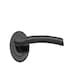 image 3 of Golden Grace 5 Pairs Indiana Style Modern in Door Handles on Round Rose in Polished Black Nickel Finish with Spindle and Fixings Black