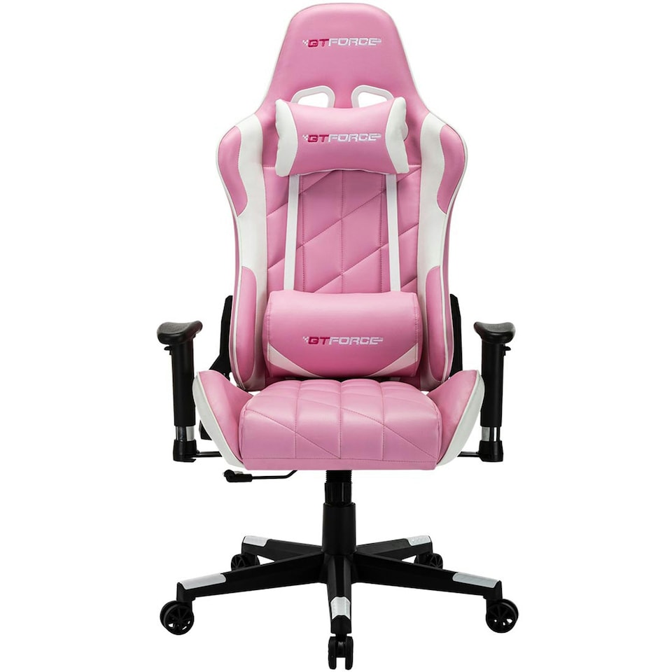 image 1 of Pro GT Reclining Sports Racing Office Desk Faux Leather Gaming Chair (Pink)