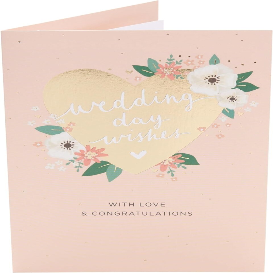 image 1 of Floral Heart Design or A Special Couple Wedding Congratulations Card