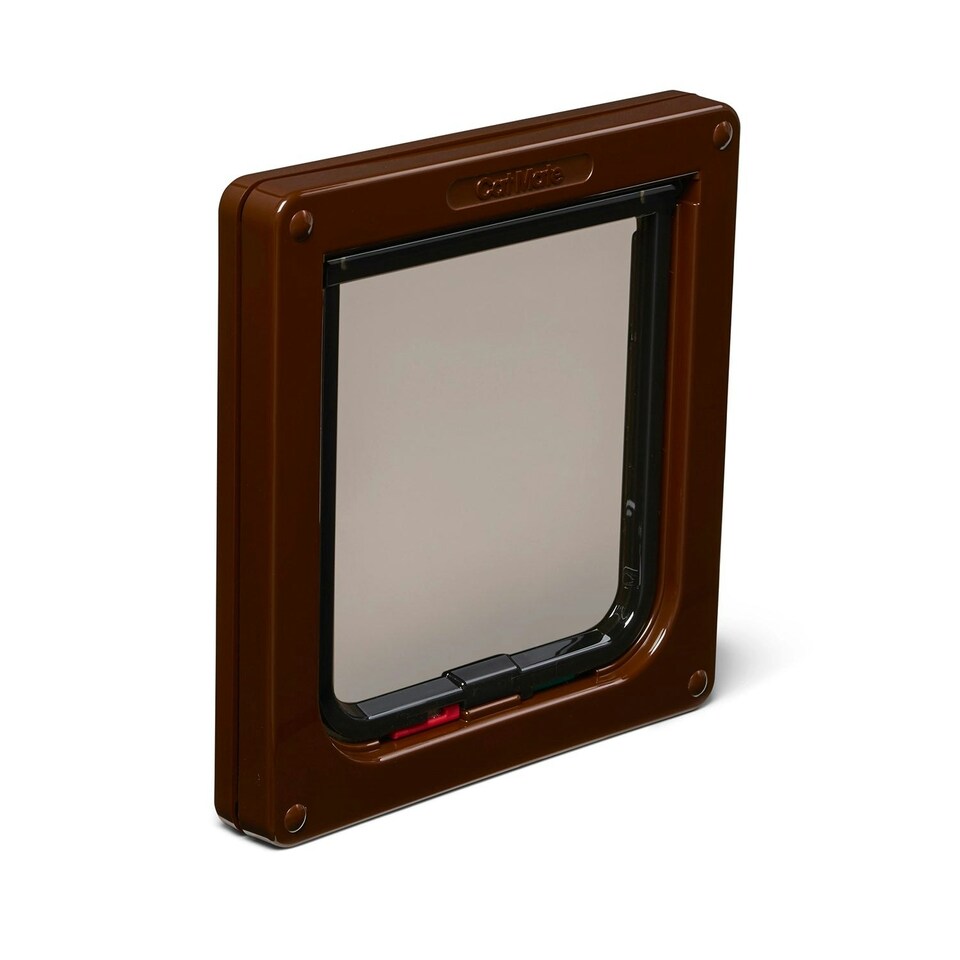 image 1 of Cat Mate 4-Way-Locking Cat Flap Brown (309B)