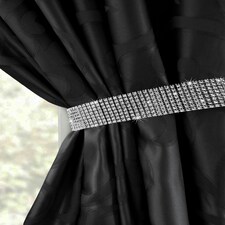 Intimates Diamante Strip Curtain Tieback Pair Silver | Silver