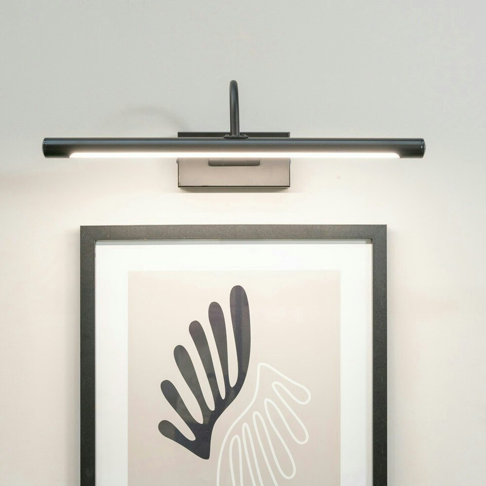 image 1 of ValueLights Alana Matte Black IP44 Bathroom Living Room Integrated LED Picture Wall Light