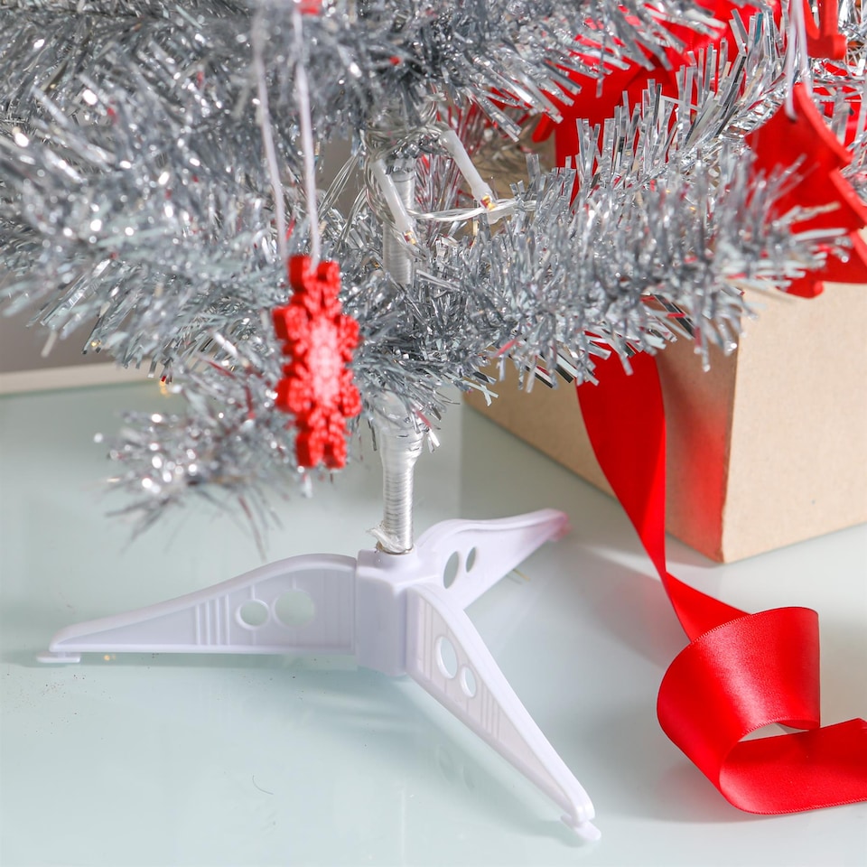 image 1 of Harbour Housewares Artificial Christmas Tree - 2ft - Silver