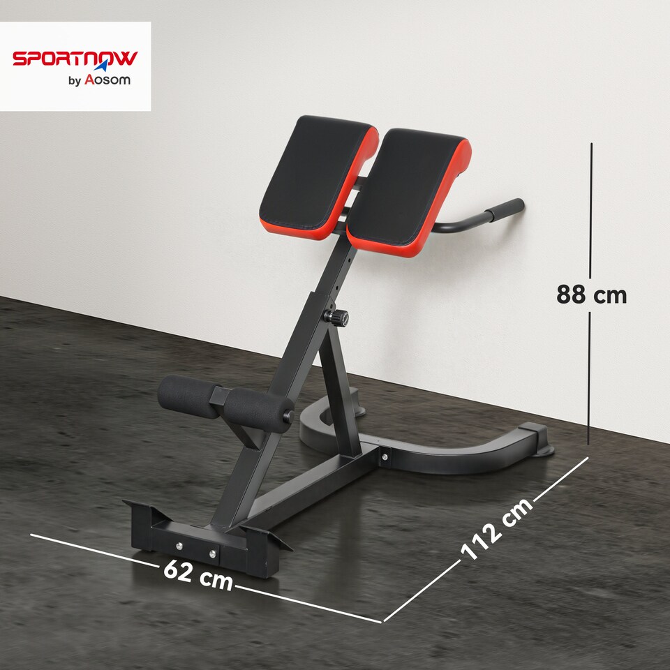 image 1 of SPORTNOW Roman Chair, Heavy-Duty 5-Level Adjustable Bench for Home Gym, Red