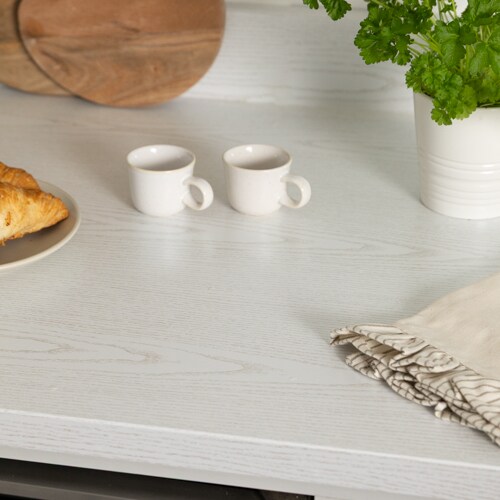 Sticky Back Plastic Pearlwood White Wood Effect Kitchen Self-adhesive Vinyl Wrap for Cupboards, Doors and Worktops 90cm x 1m - d-c-fix